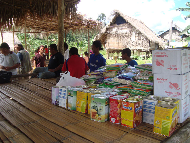 Food delivered to village
