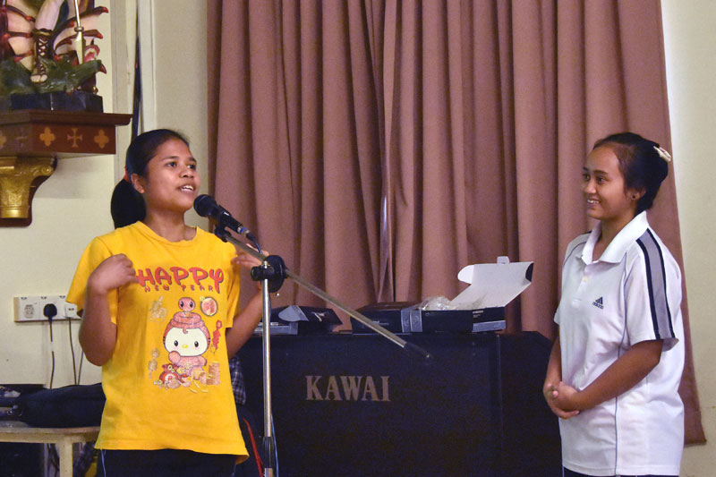 Sharing session by Kg Sekam youth who graduated as teachers from Mariaville