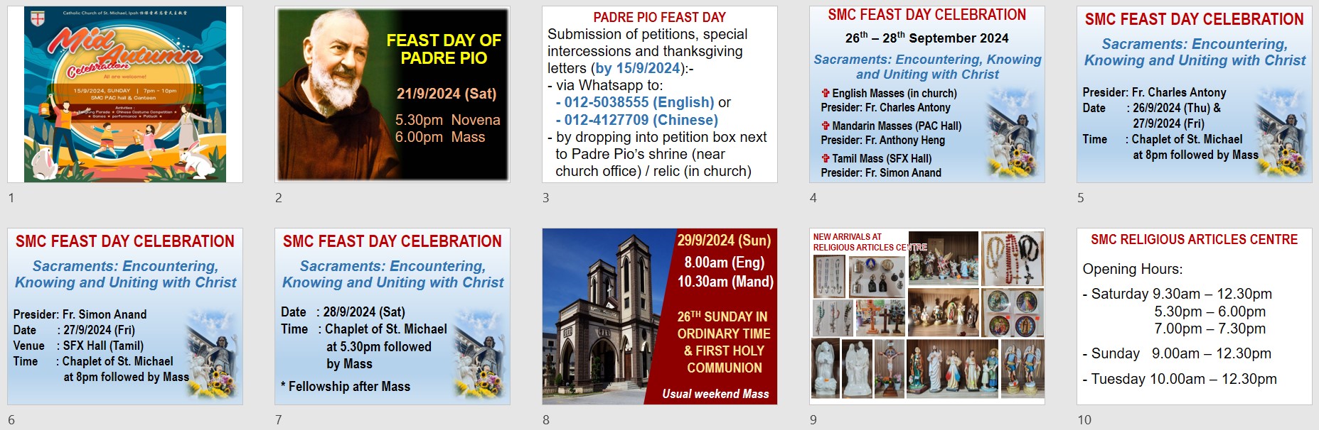 Announcements for 24th Sunday in Ordinary Time
