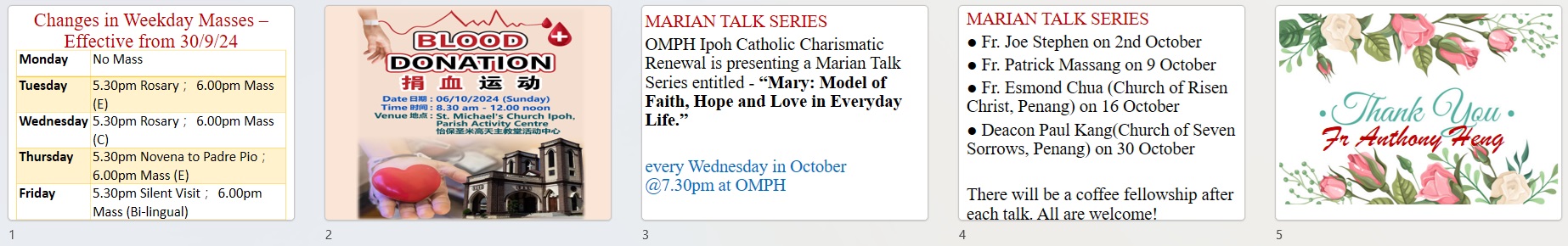 Announcements for 26th Sunday in Ordinary Time