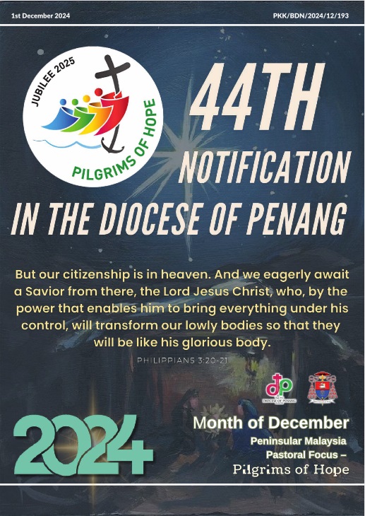44th notification and updates from Penang diocese