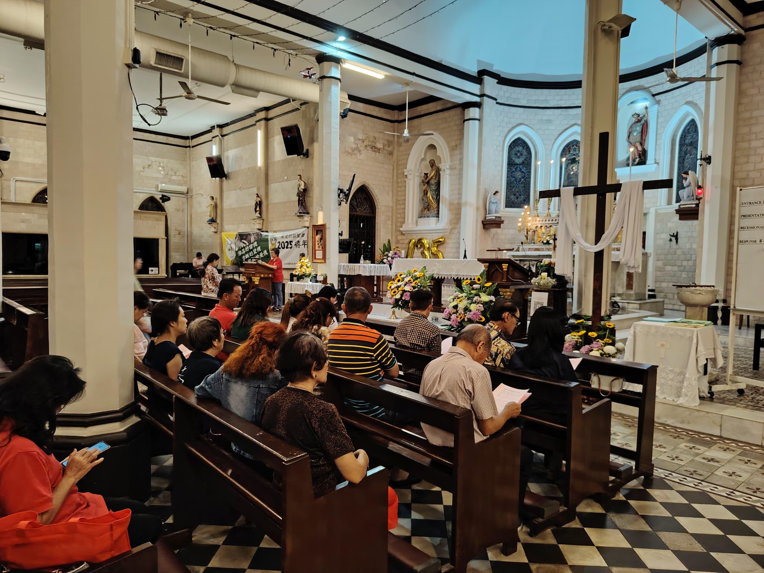 Chinese Apostolate and RCIA candidates praying the Litany of the Holy Cross at the Salib on 19th Sept 2025