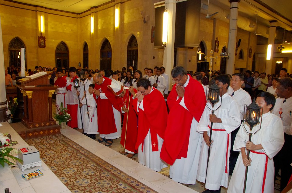 At the altar