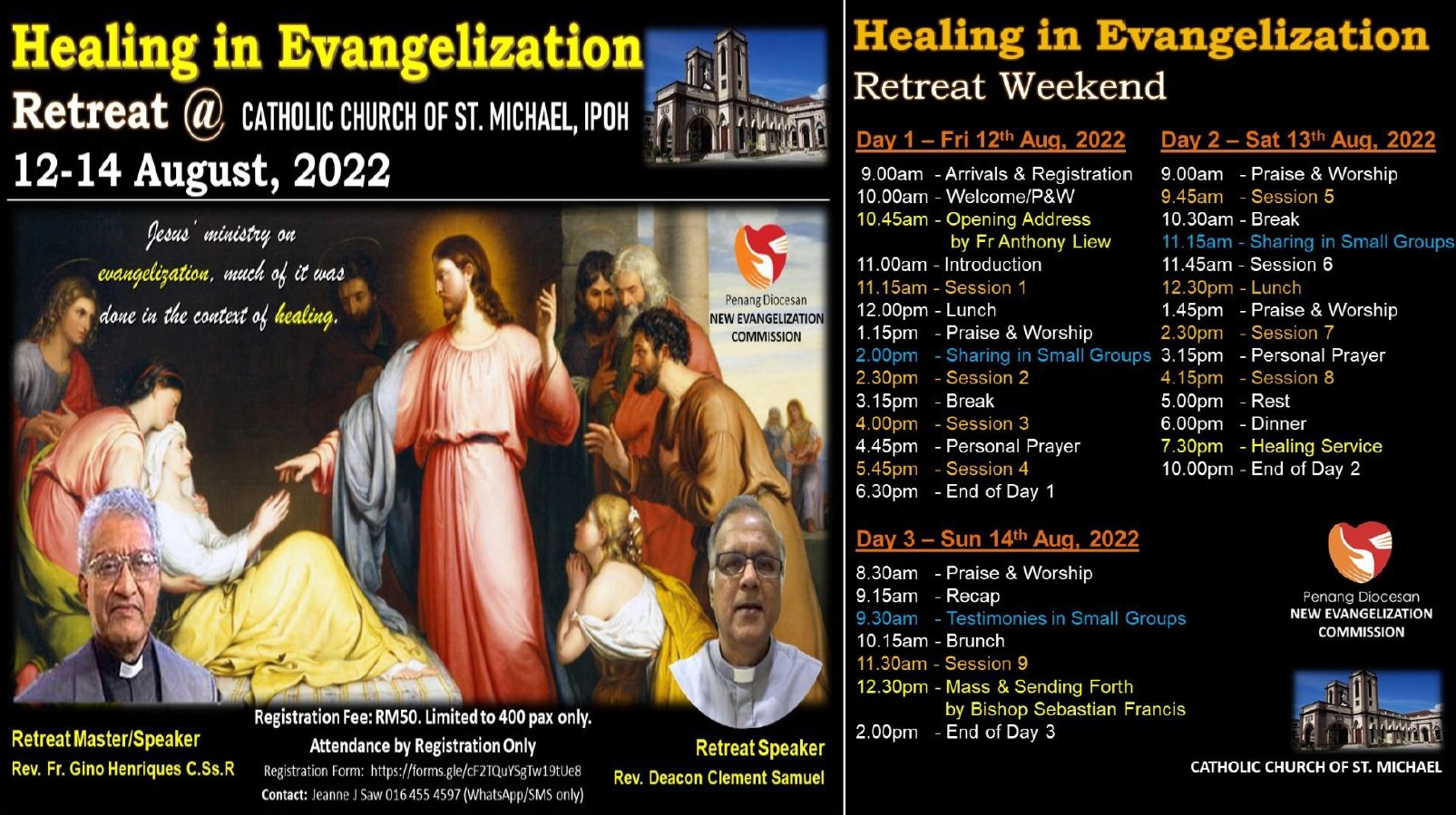 Healing in Evangelization retreat on 12-1 Aug 2022 by Fr Gino Henriques