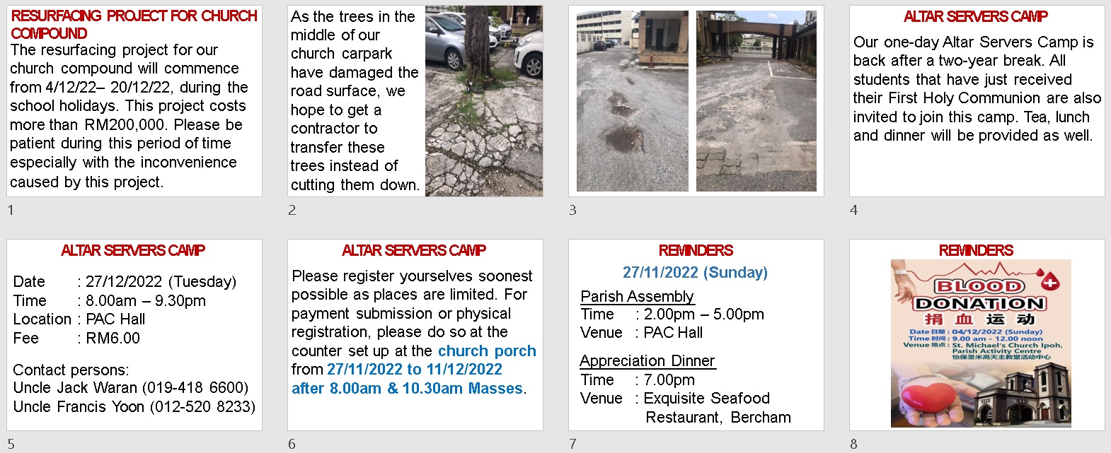 Announcements on 1st Sunday of Advent