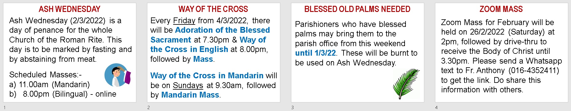 Announcements for the 7th Sunday in Ordinary Time
