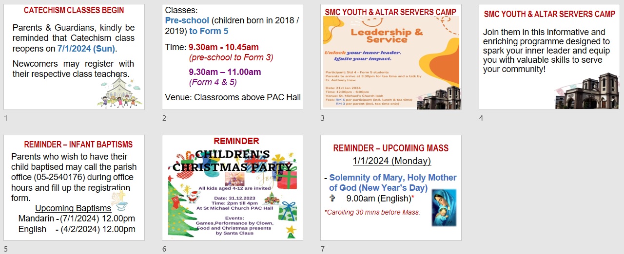 Announcements on 30th & 31st Dec 2023