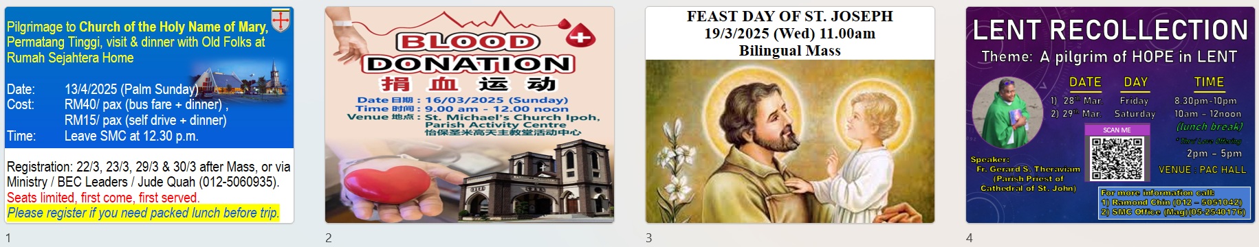 Announcements for 2nd Sunday of Lent